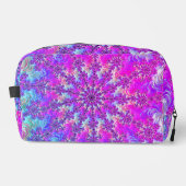 Lebendiger psychedelischer, bunter Groovy Fraktal Waschbeutel (Vorderseite)