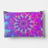 Lebendiger psychedelischer, bunter Groovy Fraktal Zubehörtasche (Rückseite)