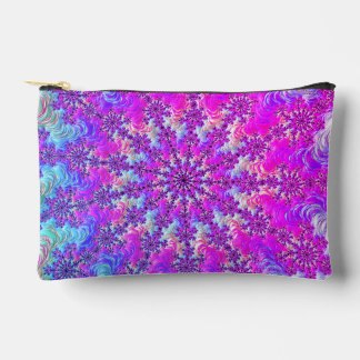 Lebendiger psychedelischer, bunter Groovy Fraktal Zubehörtasche