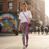 Lebendiger psychedelischer Strudel - Abstrakte Gro Leggings