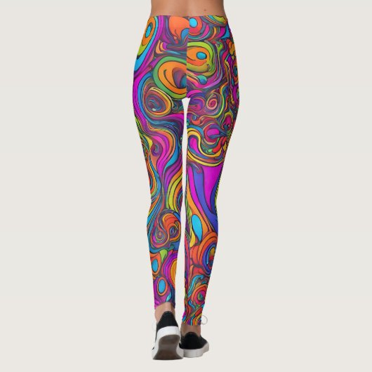 Lebendiger psychedelischer Strudel - Abstrakte Gro Leggings (Rückseite)