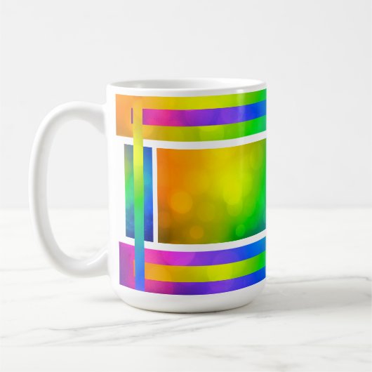 Lebendiger Regenbogen-Becher Kaffeetasse (Links)