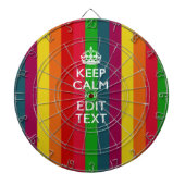 Lebendiger Regenbogen Behalte Ruhe und Text indivi Dartscheibe (vorne)