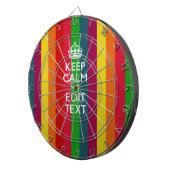Lebendiger Regenbogen Behalte Ruhe und Text indivi Dartscheibe (Vorderseite rechts)