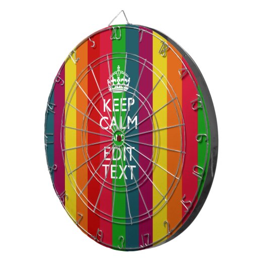 Lebendiger Regenbogen Behalte Ruhe und Text indivi Dartscheibe (Vorderseite rechts)
