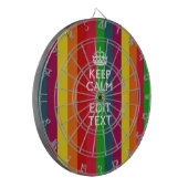 Lebendiger Regenbogen Behalte Ruhe und Text indivi Dartscheibe (Vorderseite Links)