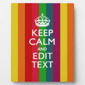 Lebendiger Regenbogen Behalte Ruhe und Text indivi Fotoplatte (Vorderseite)