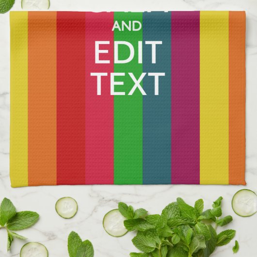 Lebendiger Regenbogen Behalte Ruhe und Text indivi Handtuch (Gefaltet)