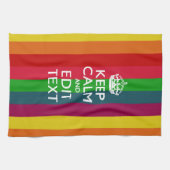 Lebendiger Regenbogen Behalte Ruhe und Text indivi Handtuch (Horizontal)