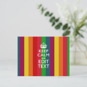 Lebendiger Regenbogen Behalte Ruhe und Text indivi Postkarte (Stehend Vorderseite)