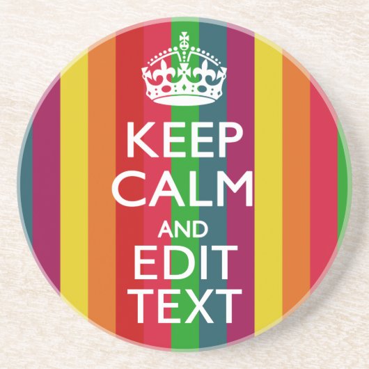 Lebendiger Regenbogen Behalte Ruhe und Text indivi Untersetzer (Vorne)