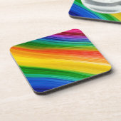 Lebendiger Regenbogen der Farben Getränkeuntersetzer (Linke Seite)