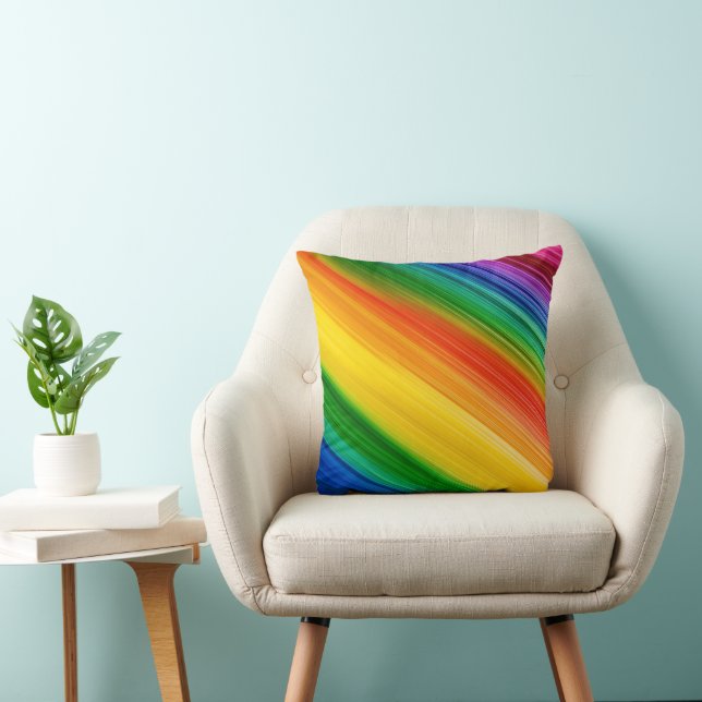 Lebendiger Regenbogen der Farben Kissen (Stuhl )