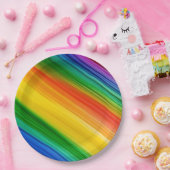 Lebendiger Regenbogen der Farben Pappteller (Party)