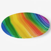 Lebendiger Regenbogen der Farben Pappteller (Schrägansicht)