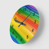 Lebendiger Regenbogen der Farben Runde Wanduhr (Winkel)