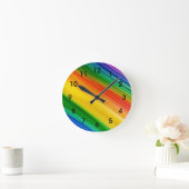 Lebendiger Regenbogen der Farben Runde Wanduhr (Zuhause)
