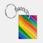 Lebendiger Regenbogen der Farben Schlüsselanhänger (Vorderseite links)