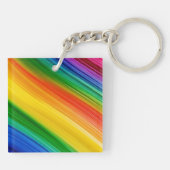 Lebendiger Regenbogen der Farben Schlüsselanhänger (Rückseite)