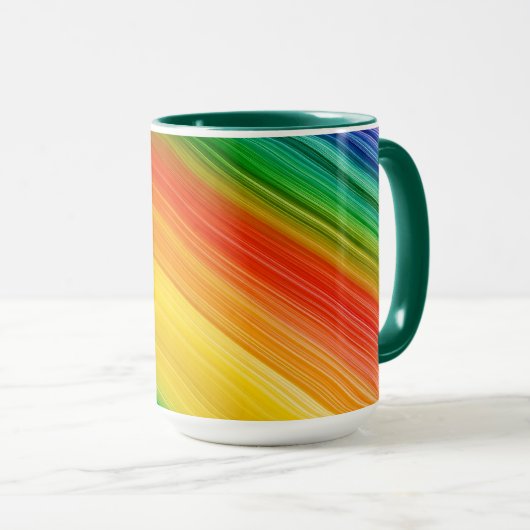 Lebendiger Regenbogen der Farben Tasse (VorderseiteRechts)