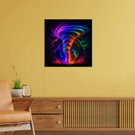 Lebendiger Regenbogen-Energiewirbel elektrisierend Poster