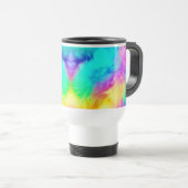 Lebendiger Regenbogen Fluffige Felltextur-75201 Reisebecher (VorderseiteRechts)
