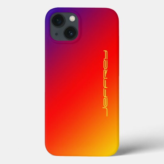 Lebendiger Regenbogen, Name, rot-orange-gelb Case-Mate iPhone Hülle (Rückseite)