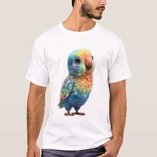 Lebendiger Regenbogen Stilisierter Baby Papagei Mä T-Shirt