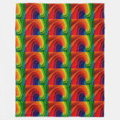 Lebendiger Regenbogen-Wirbel-Abstrakte Geometrisch Fleecedecke (Vorderseite)