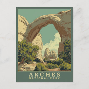 Lebendiger Retro-Stil Arches National Park Postkarte