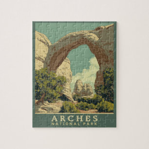 Lebendiger Retro-Stil Arches-Nationalpark Puzzle