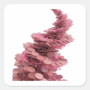 Lebendiger Rosa Abstrakter Quadratischer Aufkleber