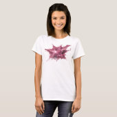 Lebendiger rosa abstrakter Sterne Modeprint T-Shirt (Vorne ganz)