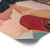 Lebendiger rosa Anemonen-Blumenprint Modern Magent Poster (Ecke)