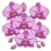 Lebendiger rosa Orchideen-Blütencluster Aufkleber (Vorderseite)