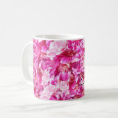 Lebendiger Rosa Pfingstrosen-Blumen-Klassik-Becher Kaffeetasse (Vorderseite Links)