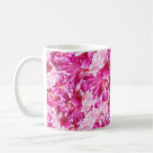 Lebendiger Rosa Pfingstrosen-Blumen-Klassik-Becher Kaffeetasse (Links)