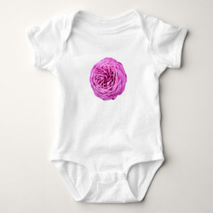 Lebendiger Rosa Rosen Ausschnitt Baby Strampler