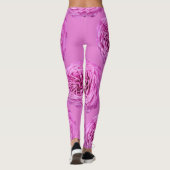 Lebendiger Rosa Rosen Ausschnitt Leggings (Rückseite)
