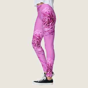 Lebendiger Rosa Rosen Ausschnitt Leggings