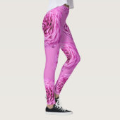 Lebendiger Rosa Rosen Ausschnitt Leggings (Rechts)