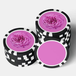 Lebendiger Rosa Rosen Ausschnitt Pokerchips