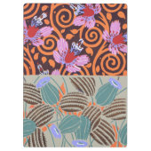 Lebendiger rosa und orangefarbener spiralförmiger  klemmbrett (Rückseite)