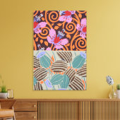 Lebendiger rosa und orangefarbener spiralförmiger leinwanddruck (Insitu (Wohnzimmer))