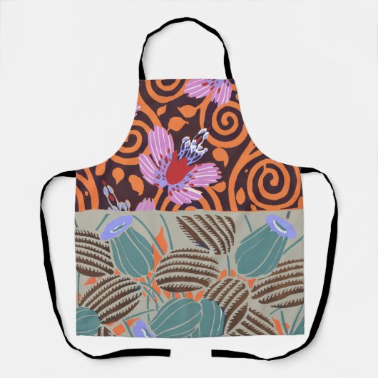 Lebendiger rosa und orangefarbener spiralförmiger schürze (Vorderseite)
