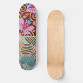 Lebendiger rosa und orangefarbener spiralförmiger skateboard (Vorderseite)