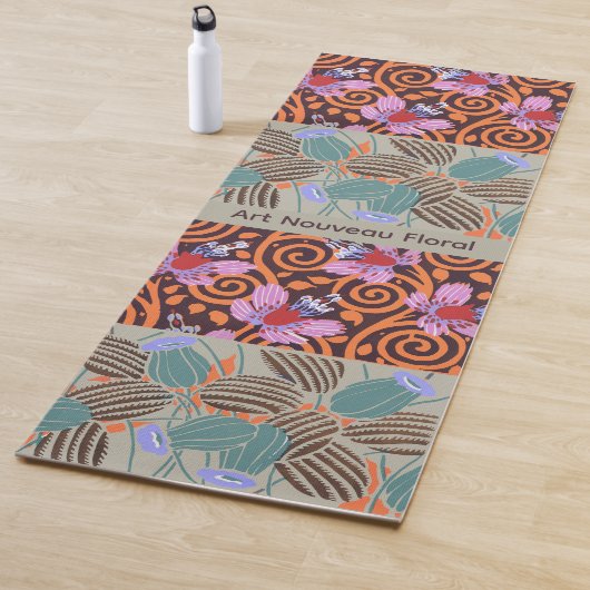 Lebendiger rosa und orangefarbener spiralförmiger yogamatte (Beispiel)