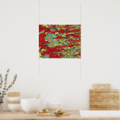 Lebendiger roter abstrakter expressionistischer Fl Poster (Küche)