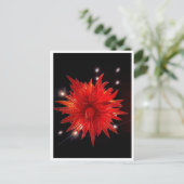 Lebendiger roter Glas-Sternenexplosion-Kronleuchte Postkarte (Stehend Vorderseite)