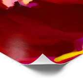 Lebendiger roter und blauer abstrakter Flammenausb Poster (Ecke)